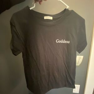 Goddess crop top tee shirt